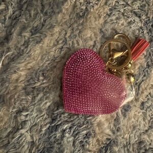 Pink Heart Keychain with Tassel